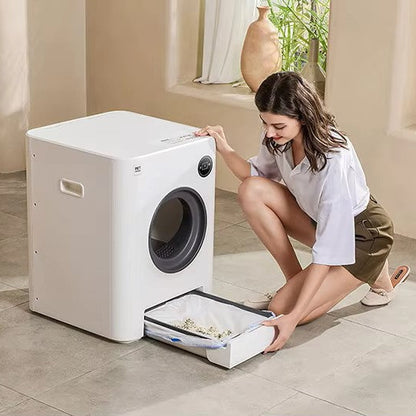 Smart automatic cat litter box with APP control and deodorizing system