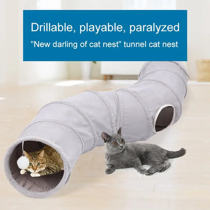 Collapsible Cat Tunnel, Interactive Tunnel for Cats, Cat Play Tunnel with Peek Holes
