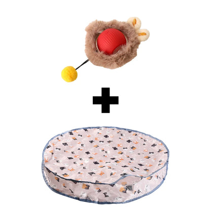 Rechargeable interactive cat toy ball with motion-activated play and smart rolling modes for indoor cats