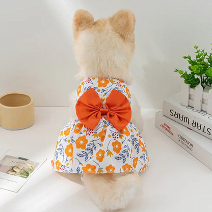 Dog Princess Dress for small dogs and cats – Elegant bowknot and breathable fabric for special occasions