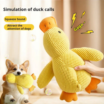 Soft calming duck plush toy for dogs and cats with wool fabric – anti-anxiety cuddle toy