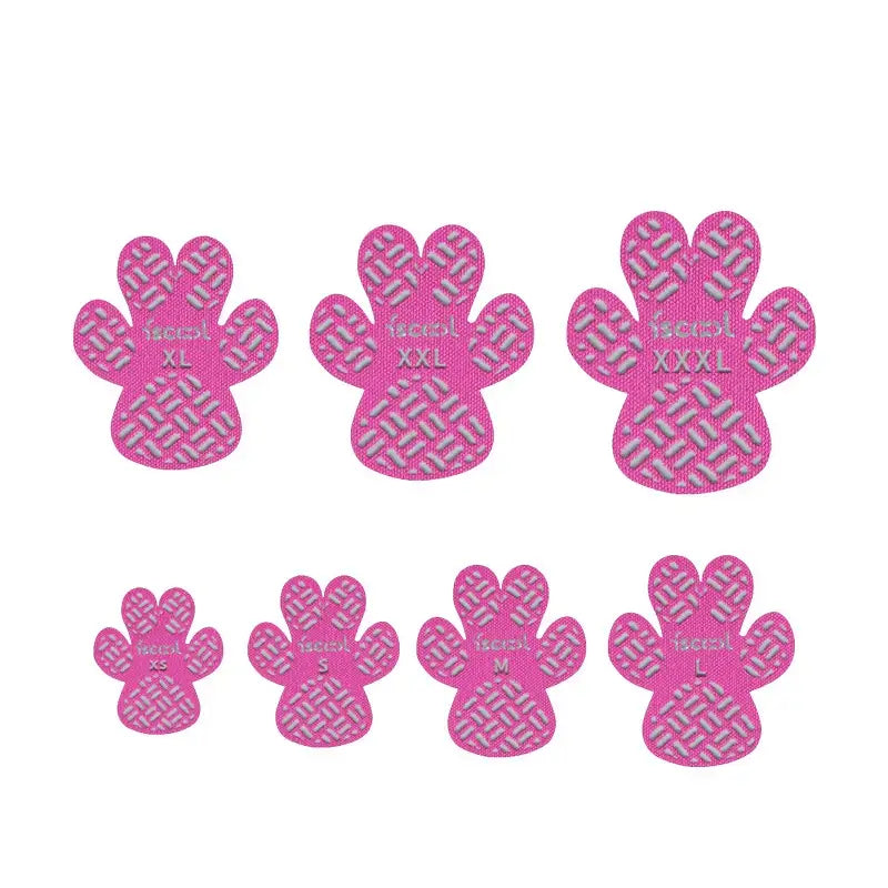 4-Pack Dog Anti Slip Paw Grips made of cloth and silicone for paw protection, available in black and pink.