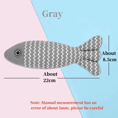 Interactive catnip fish toy for cats with vocal feature for chewing and play