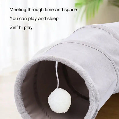 Collapsible Cat Tunnel, Interactive Tunnel for Cats, Cat Play Tunnel with Peek Holes