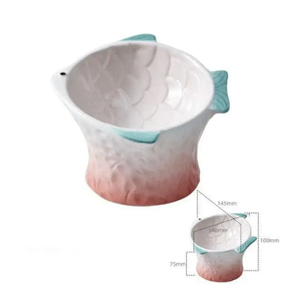 Elegant ceramic pet bowl for cats and dogs with anti-skid bottom.