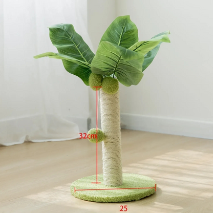 Coconut tree-shaped cat scratching post and climbing tower for indoor 