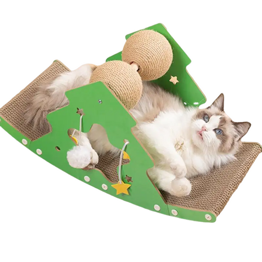 The Pet Paradise Cat Scratching Board – Christmas Tree Design Scratcher Pad and Sleeping Mat