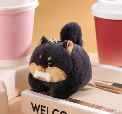 Tow Tail Plush Cat Doll with wagging tail, soft interactive toy for pets and cat lovers