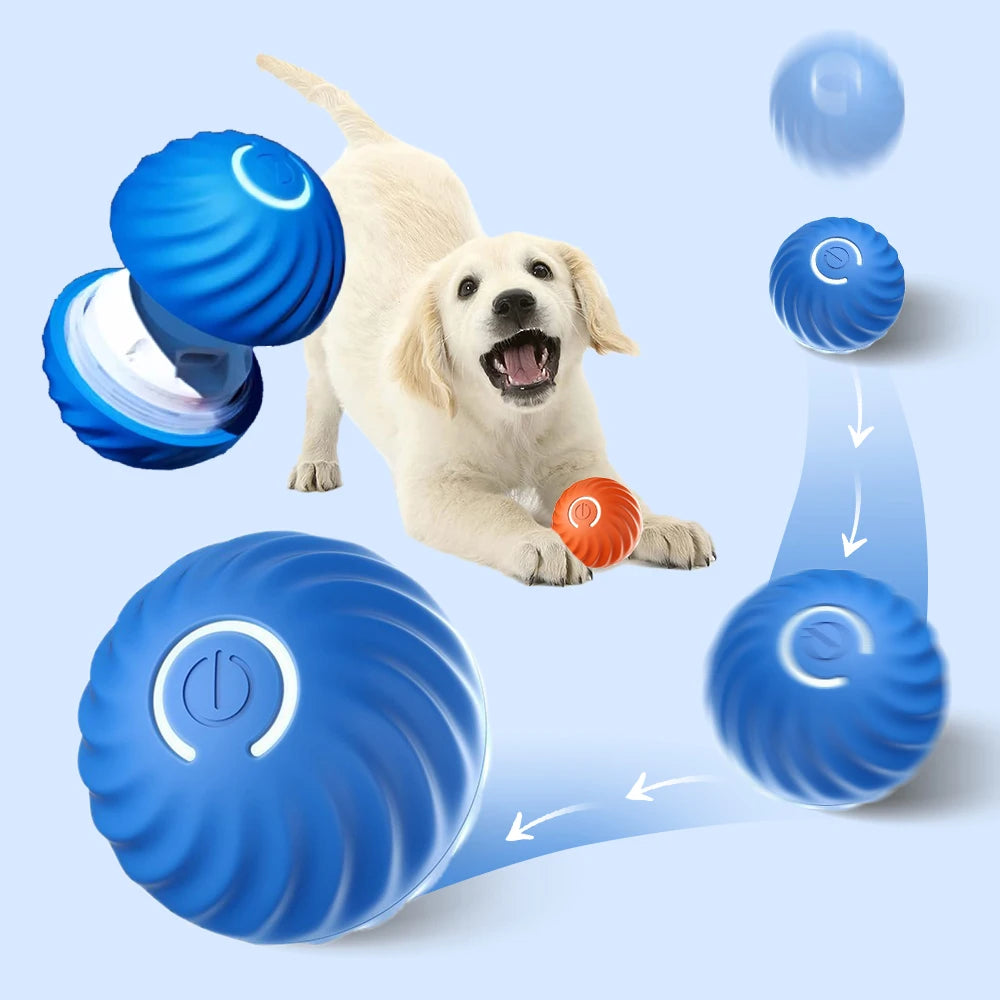 Interactive smart pet toy ball for dogs and cats with gravity sensor and automatic movement