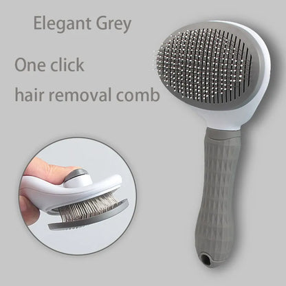 Pet grooming brush for removing hair and tangles on dogs and cats