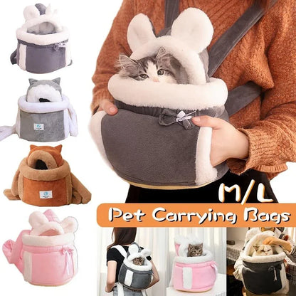 Pet Carrier Bag wearable plush nest backpack for small dogs and cats