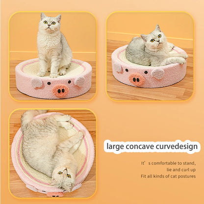 2-in-1 cat scratcher and bed with recyclable bowl-shaped sisal surface