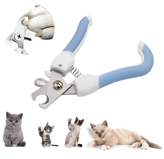 Stainless steel cat nail clippers with safety guard