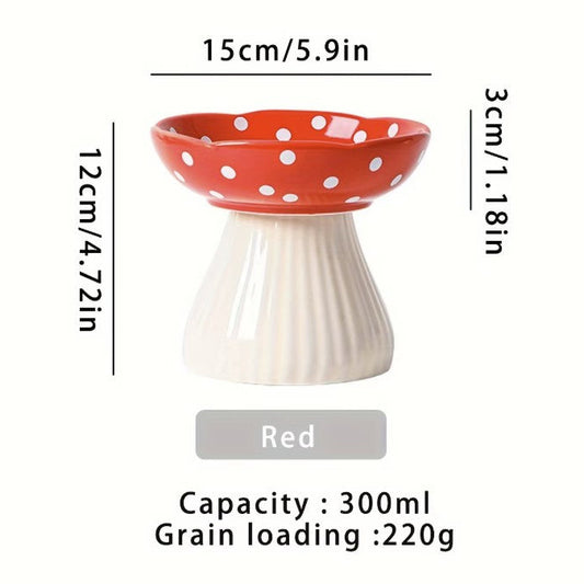 elevated ceramic cat bowl for food and water