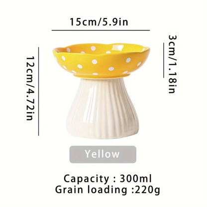 elevated ceramic cat bowl for food and water