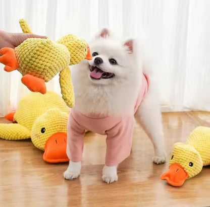 Soft calming duck plush toy for dogs and cats with wool fabric – anti-anxiety cuddle toy