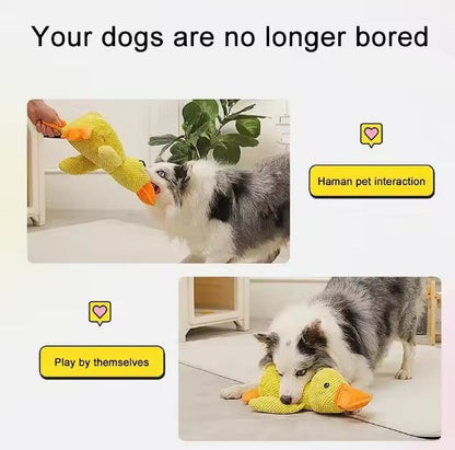 Soft calming duck plush toy for dogs and cats with wool fabric – anti-anxiety cuddle toy