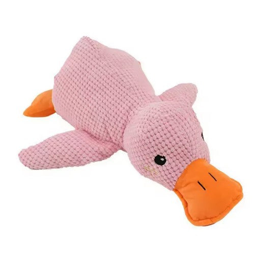 Soft calming duck plush toy for dogs and cats with wool fabric – anti-anxiety cuddle toy