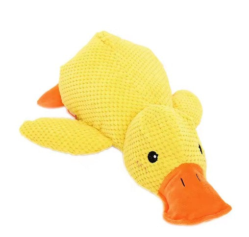 Soft calming duck plush toy for dogs and cats with wool fabric – anti-anxiety cuddle toy