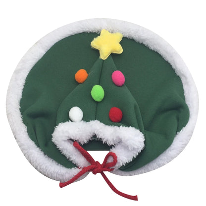 Cat wearing a red and brown Christmas cloak, ideal for festive parties and holiday photos.