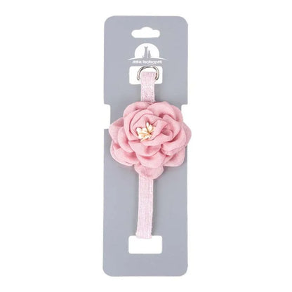 Adjustable bow tie pet collar with floral accent for cats and small dogs