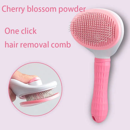 Pet grooming brush for removing hair and tangles on dogs and cats