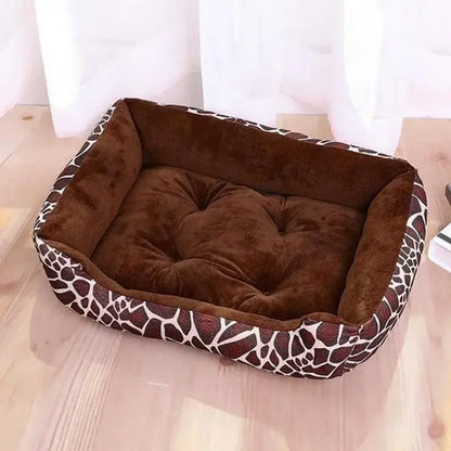 Bone-shaped soft cotton dog bed, washable and breathable with warm padding, designed for year-round comfort and suitable for dogs of all sizes.