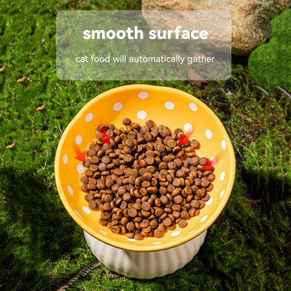 tilted pet feeder for flat-faced cats