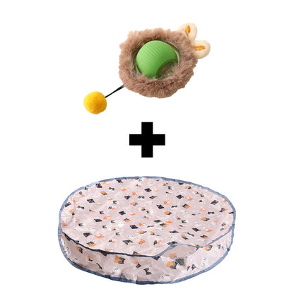 Rechargeable interactive cat toy ball with motion-activated play and smart rolling modes for indoor cats