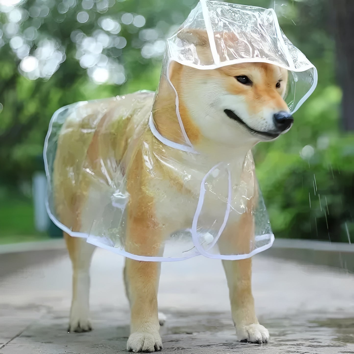 Imperméable transparent pour chien – Veste imperméable transparente pour promenades sous la pluie