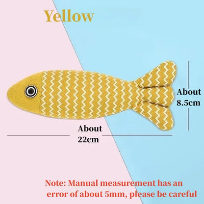 Interactive catnip fish toy for cats with vocal feature for chewing and play