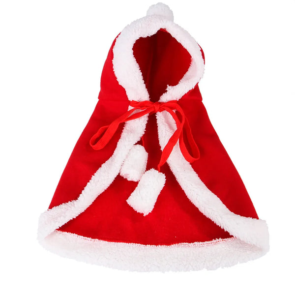 Cute Pet Christmas Cloak – Festive Red and Brown Cape for Holiday Cheer