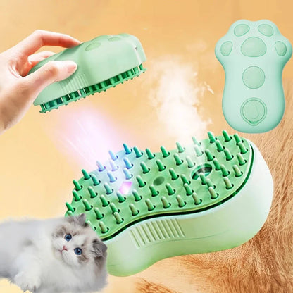 Electric grooming comb with spray and massage function for cats and dogs