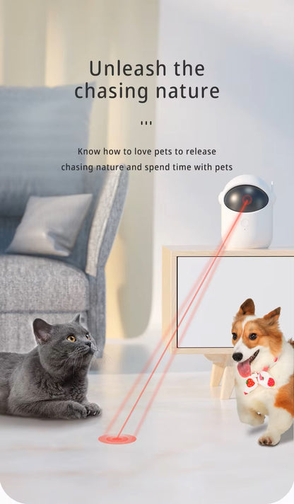 Rechargeable automatic laser toy for interactive cat play