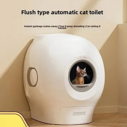 Automatic smart cat toilet with odor control and quiet cleaning system