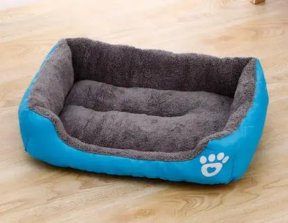 Bone-shaped soft cotton dog bed, washable and breathable with warm padding, designed for year-round comfort and suitable for dogs of all sizes.