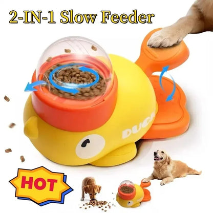 duck-shaped slow pet feeder for dogs