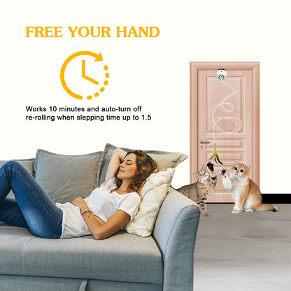 Hanging electric cat feather toy for indoor play and hunting stimulation