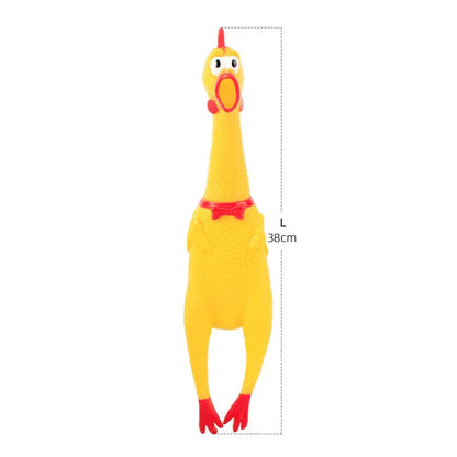 Funny squeaky screaming chicken chew toy for dogs made from durable PVC