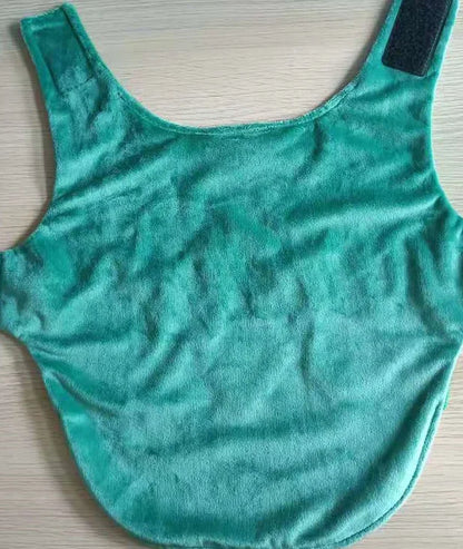 Striped Christmas and Halloween dog costume vest for festive Santa and elf looks