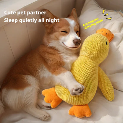 Soft calming duck plush toy for dogs and cats with wool fabric – anti-anxiety cuddle toy