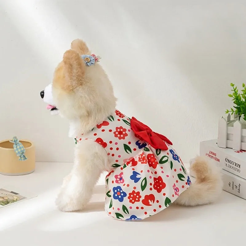 Dog Princess Dress for small dogs and cats – Elegant bowknot and breathable fabric for special occasions