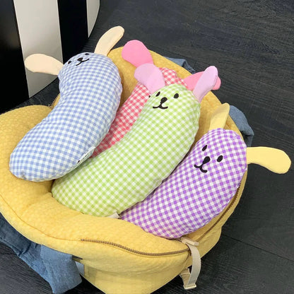 U-shaped cotton pet pillow for cats and dogs with removable washable cover, ideal for chin support and deep sleep.