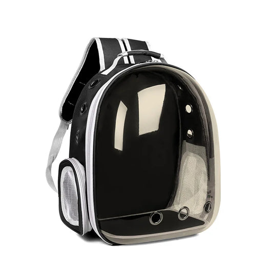 BACKPACK pet travel double backpack for cats and small dogs, breathable and stylish carrier for comfortable outdoor adventures.