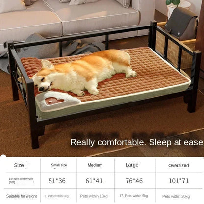 Thick plush pet bed mat for dogs and cats with washable cover for winter comfort