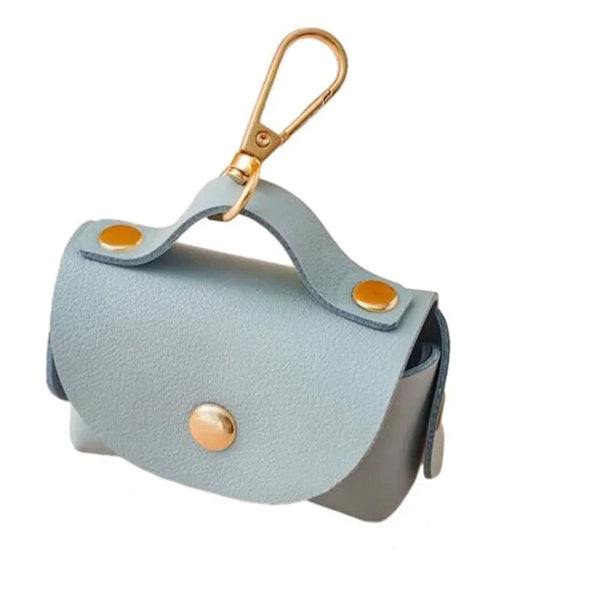 Porte-sac à crottes de chien en similicuir – Distributeur élégant et portable pour les promenades 