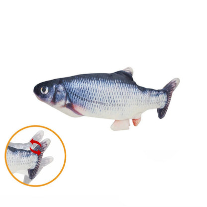 Interactive electric flopping fish cat toy with rechargeable battery