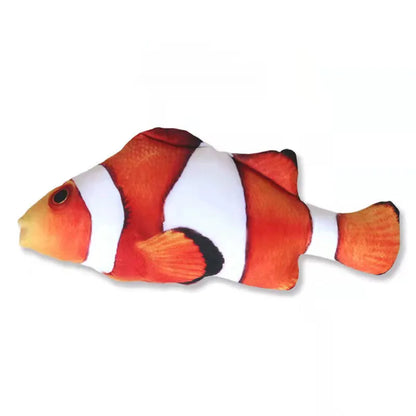 Realistic fish-shaped catnip toy for interactive play and fun