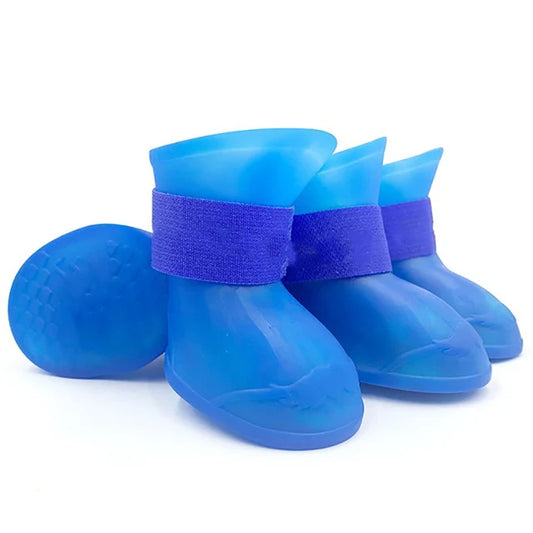 The Pet Paradise | RPXBGUCKARHG | 4Pcs Waterproof Dog & Cat Rain Boots - Anti-Slip Rubber Ankle Shoes for Small, Medium, Large Pets - Outdoor Pet Accessories