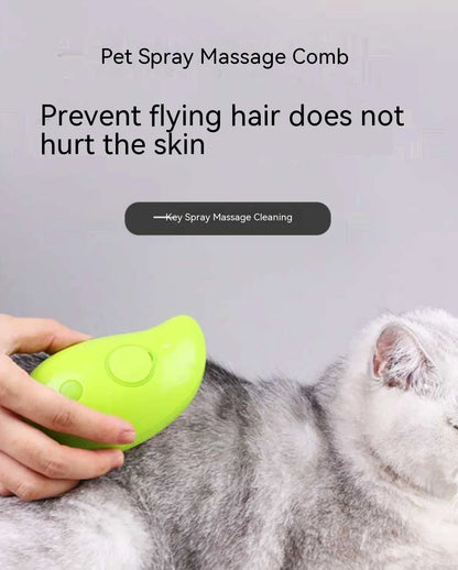 Electric spray massage comb for cats USB rechargeable grooming tool